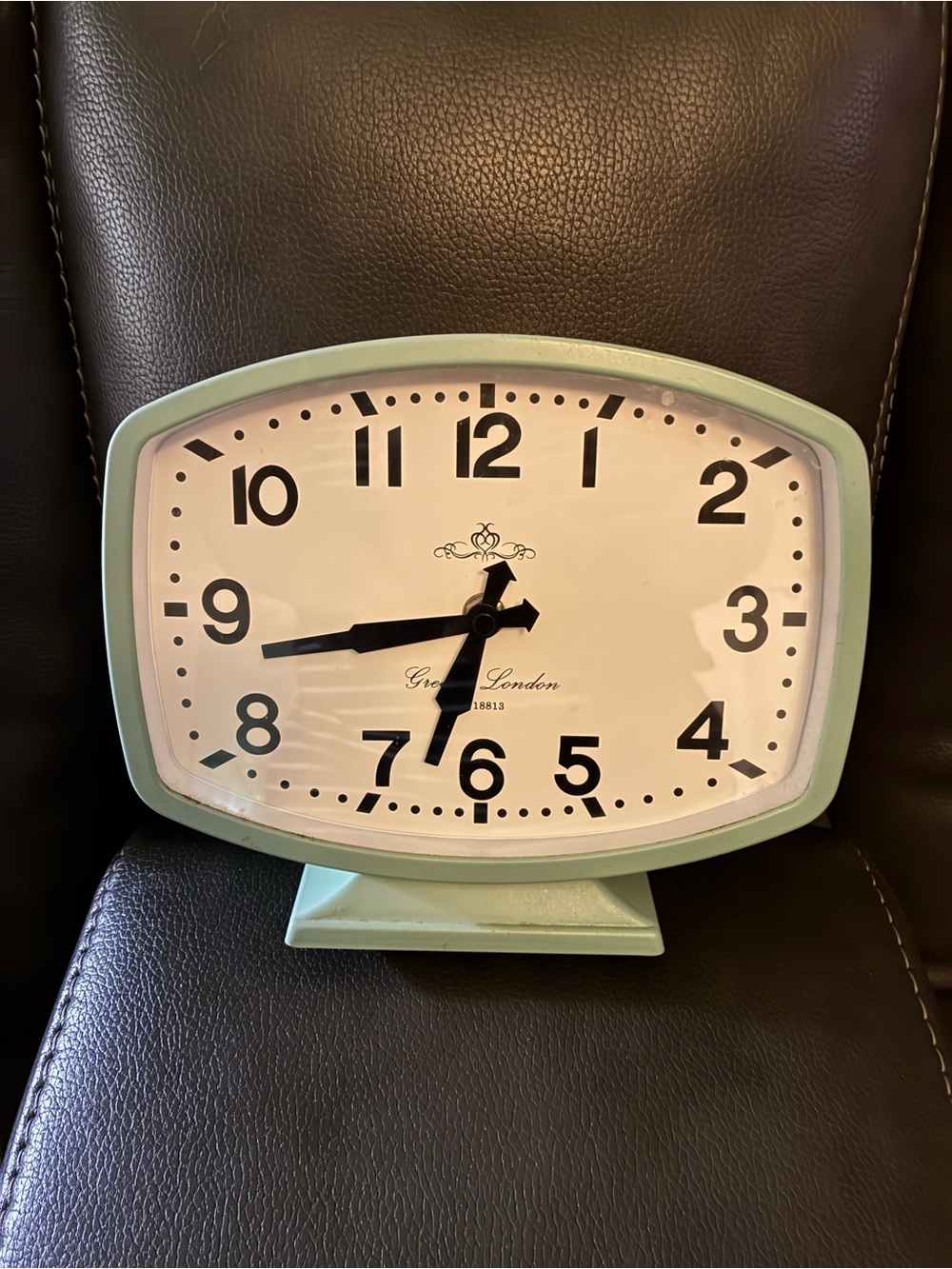 Mint Green Retro -Style Rectangular Desk/Table Clock